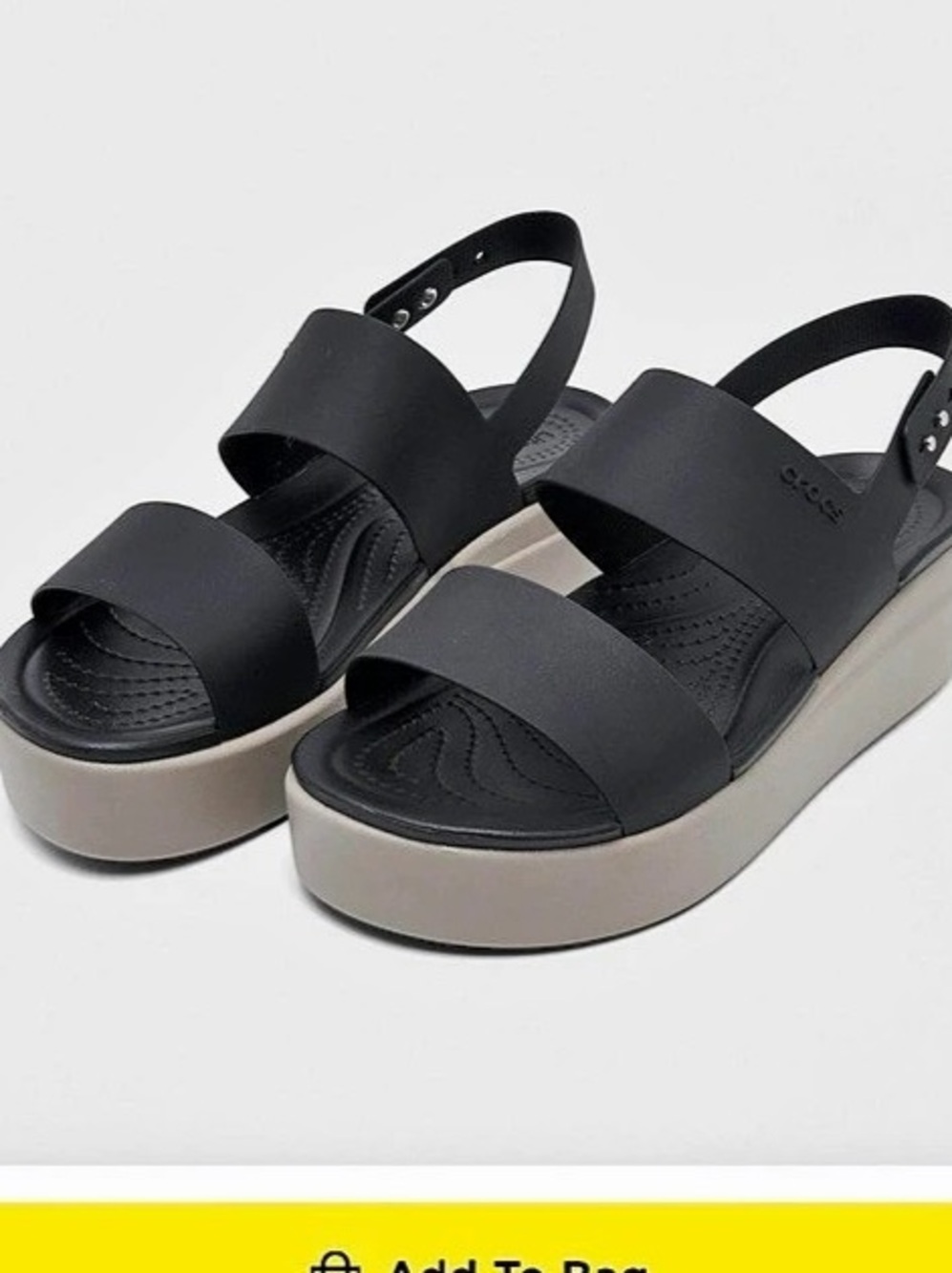 Nwt Crocs Brooklyn Low Wedge Sandal Black & Gray size 5